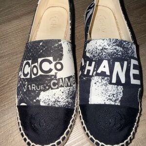 CHANEL Monochrome Logo Espadrilles